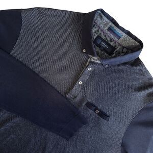 Ted Baker Mens Sz. 7 (XL) Woolpak Button Down Polo Long Sleeve Preppy Work Shirt